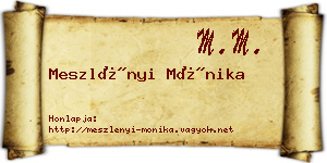 Meszlényi Mónika névjegykártya