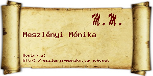 Meszlényi Mónika névjegykártya