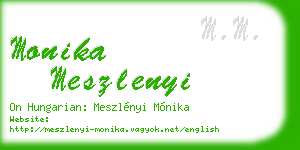 monika meszlenyi business card