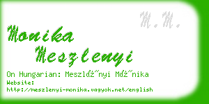 monika meszlenyi business card